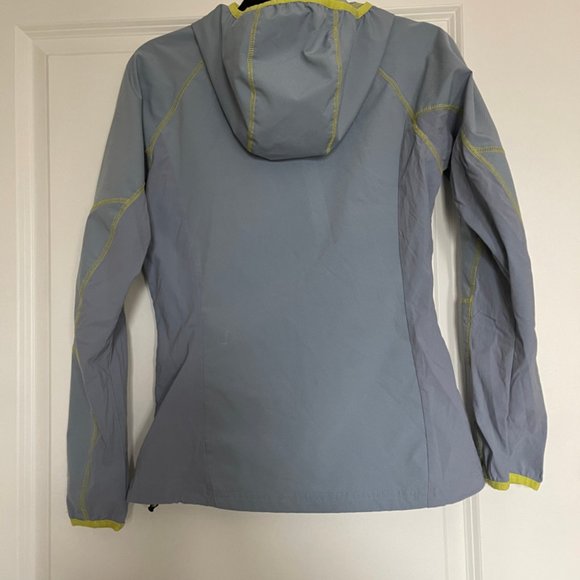 Columbia Blue Zip-Up with Neon Green Stitching - Picture 4 of 4